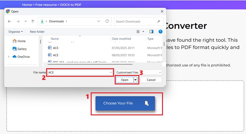 upload docx file