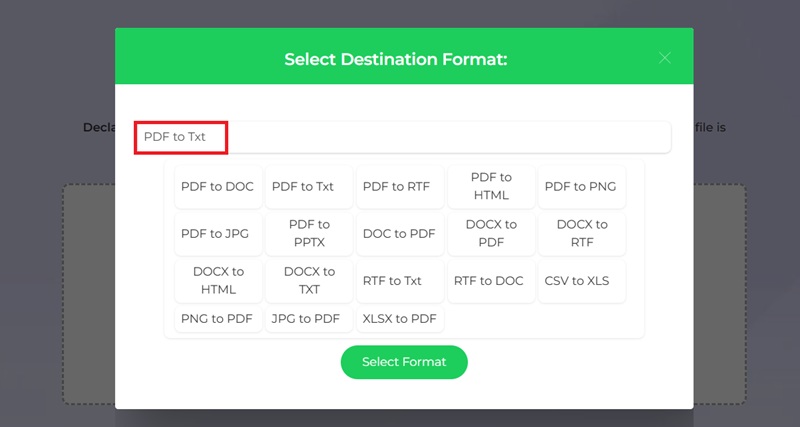 select output format