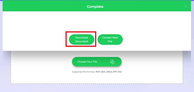Download Your Converted Document