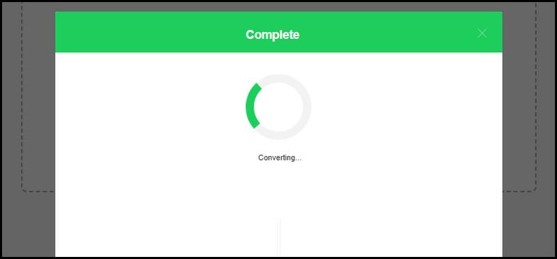 start conversion and download the file