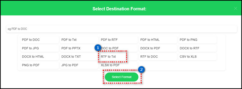 start the file conversion